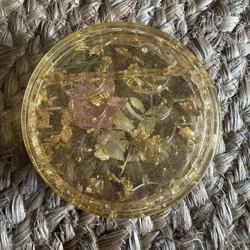 Handmade Resin Floral Gold Speck Faux‎ Eyelash Carrying Storage Case